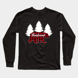 Buffalo Red Plaid Husband Bear Matching Family Christmas Long Sleeve T-Shirt